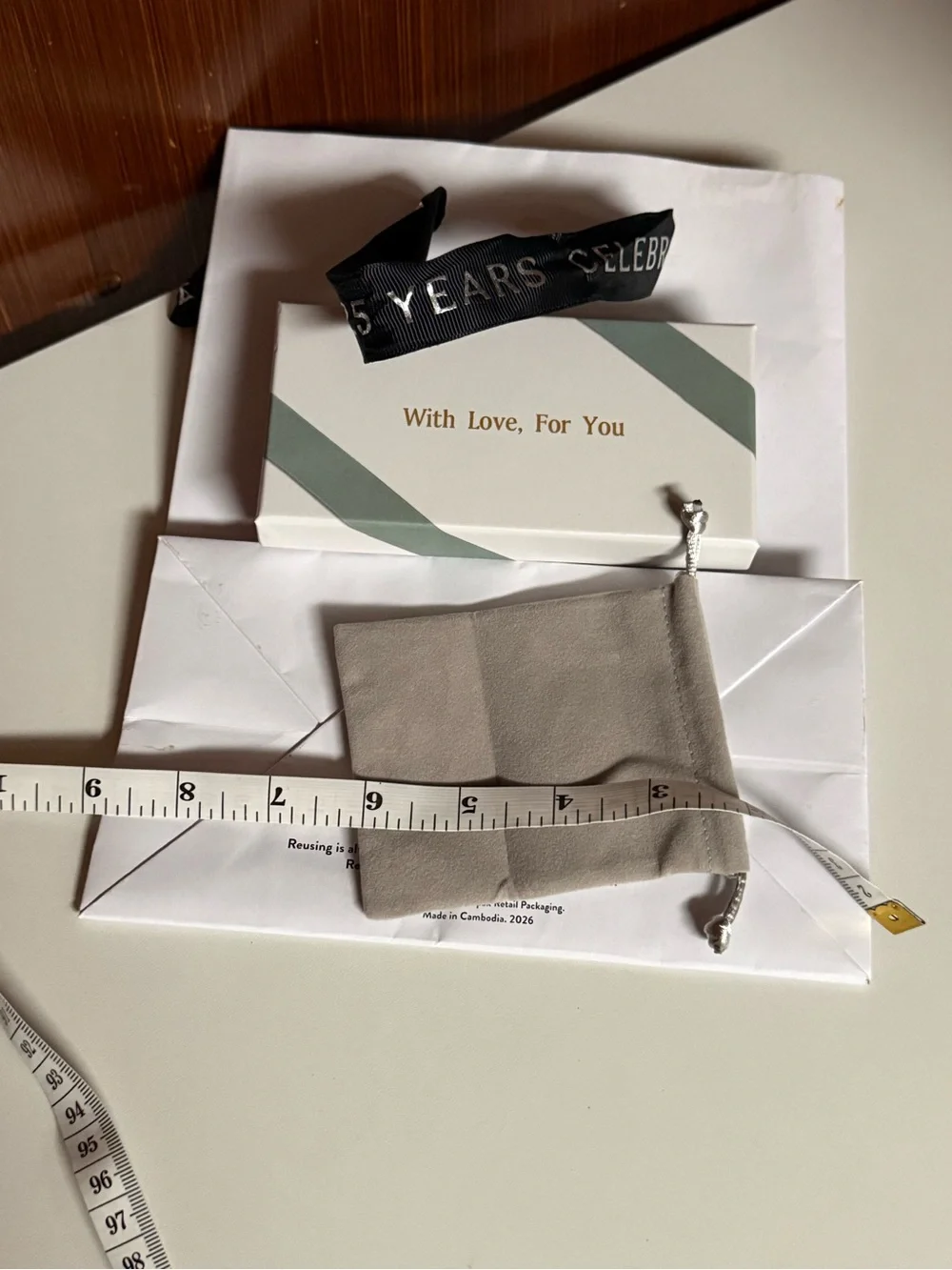 Nordstrom gift bag with jewelry box and pouch